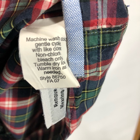 J. Crew red plaid button down shirt men’s size medium - Picture 4 of 4